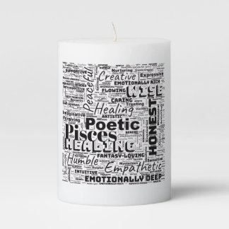 Pisces Zodiac Word Cloud Inspiration  Pillar Candle