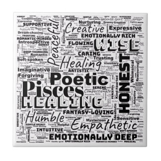 Pisces Zodiac Word Cloud Inspirational Photo Tile