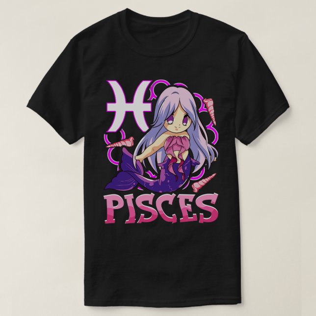 PiscesKawaii February March Birthday Zodiac T-Shirt (Design Front)