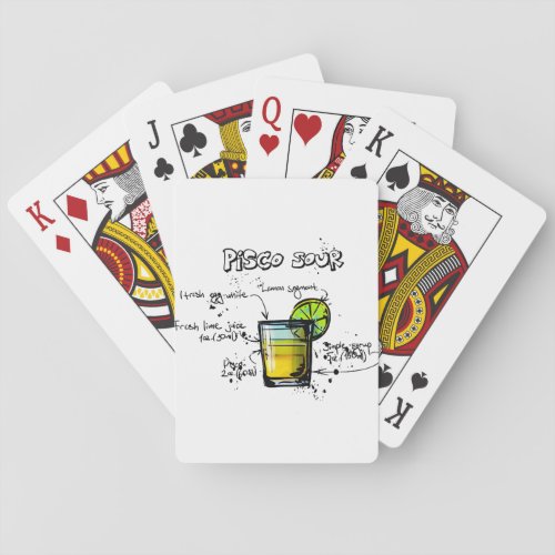 Pisco Sour Cocktail Recipe Poker Cards