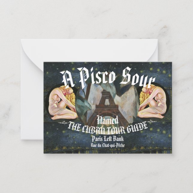 PISCO SOUR NAMED THE CUBAN TOUR GUIDE NOTE CARD (Front)