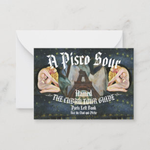 PISCO SOUR NAMED THE CUBAN TOUR GUIDE NOTE CARD