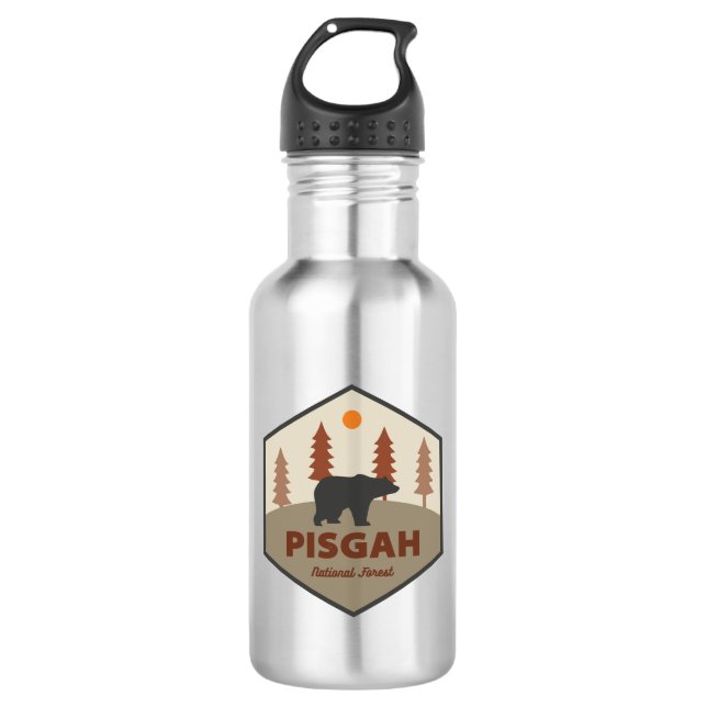 Pisgah National Forest Bear Stainless Steel Water Bottle (Front)