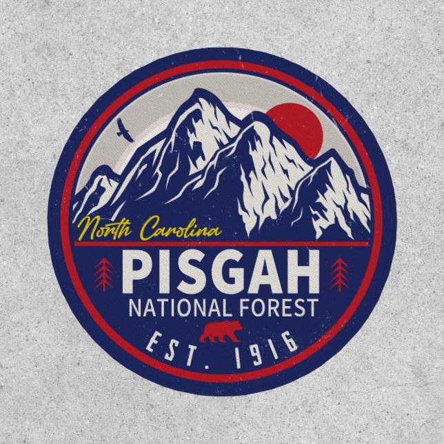 Pisgah National Forest NC Retro Sunset Souvenirs Patch (Front)