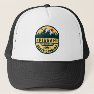Pisgah National Forest NC Retro Sunset Souvenirs Trucker Hat