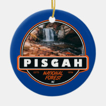 Pisgah National Forest North Carolina Emblem Ceramic Ornament