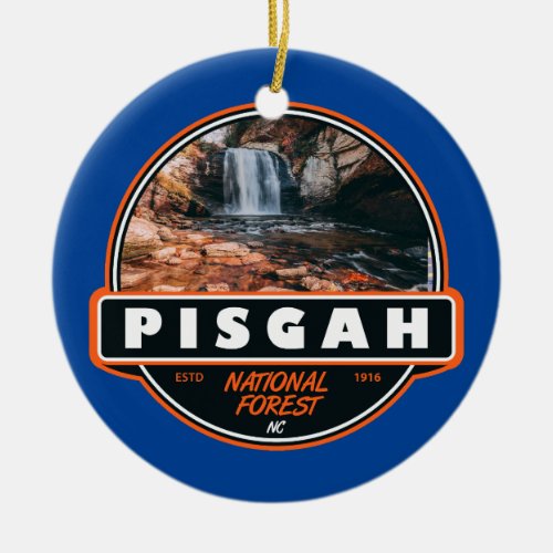Pisgah National Forest North Carolina Emblem Ceramic Ornament
