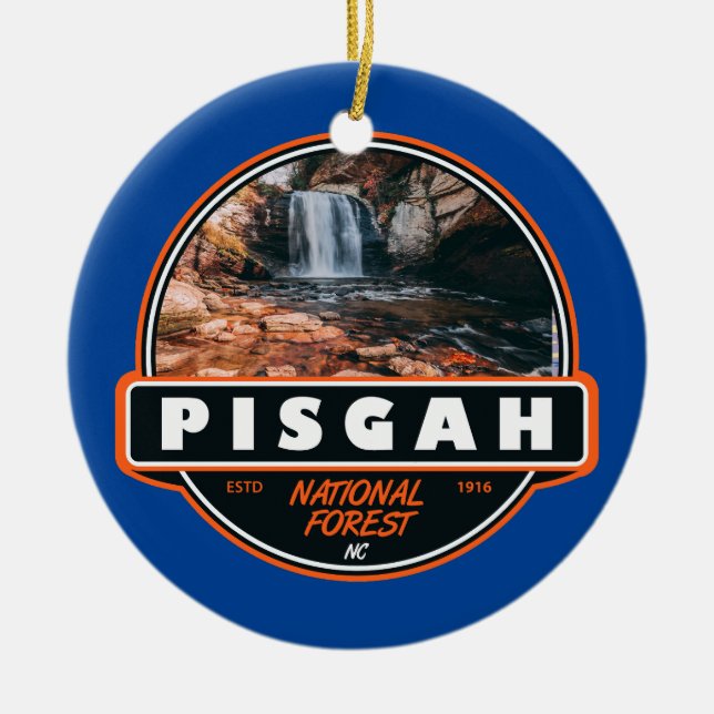 Pisgah National Forest North Carolina Emblem Ceramic Ornament (Front)