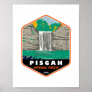 Pisgah National Forest North Carolina Emblem Poster