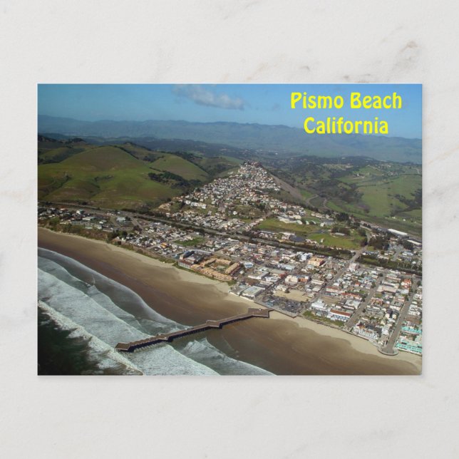 Pismo Beach, California Aerial View Postcard (Front)