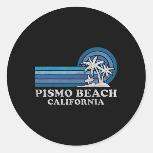 Pismo Beach California Family Summer Vacation Vint Classic Round Sticker