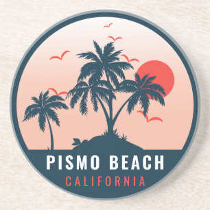 Pismo Beach California Retro Sunset Souvenirs 80s Coaster