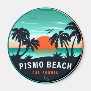 Pismo Beach California Retro Sunset Souvenirs 80s Magnet