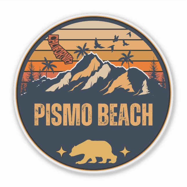Pismo Beach, California Sticker (Front)