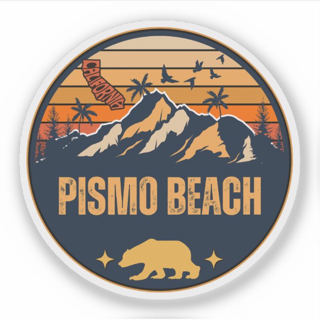 Pismo Beach, California Sticker (Front)