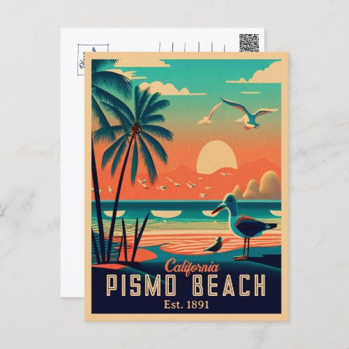 Pismo Beach California Sunset Souvenirs 1960s Postcard