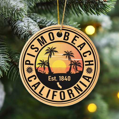 Pismo Beach California Sunset Vacation Souvenir Ceramic Ornament