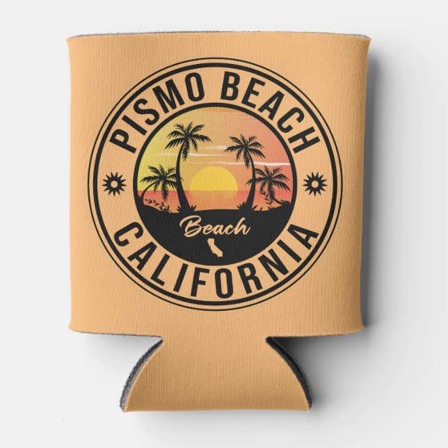 Pismo Beach California Sunset Vacation Souvenirs Can Cooler (Front)