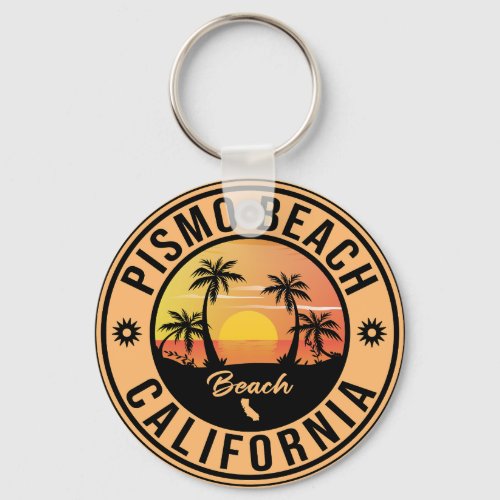 Pismo Beach California Sunset Vacation Souvenirs Keychain