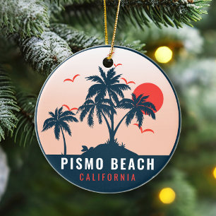 Pismo Beach California Sunset Vacation Souvenirs M Ceramic Ornament