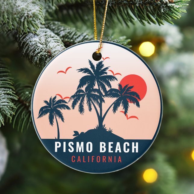 Pismo Beach California Sunset Vacation Souvenirs M Ceramic Ornament (Creator Uploaded)