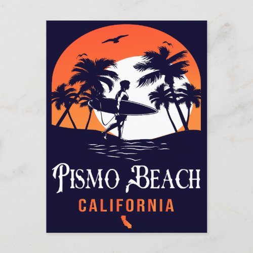 Pismo Beach California Sunset Vacation Souvenirs Postcard
