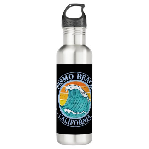 Pismo Beach California Surfers T_Shirt Stainless Steel Water Bottle