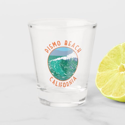 Pismo Beach California Travel Art Vintage Shot Glass