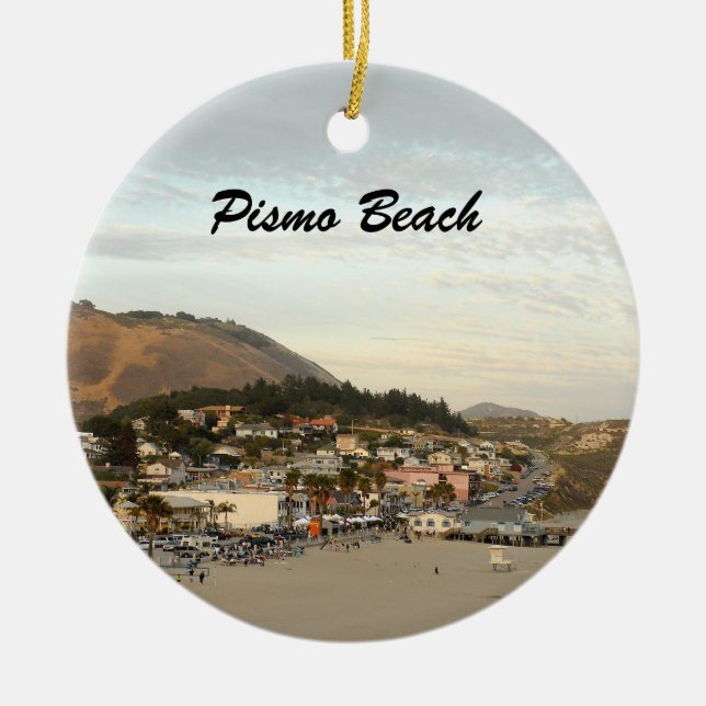 Pismo Beach California Travel Photo Ceramic Ornament (Front)