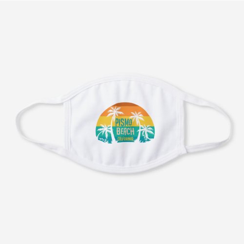 Pismo Beach California White Cotton Face Mask