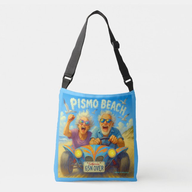 PISMO BEACH — joy at full throttle. Crossbody Bag (Front)