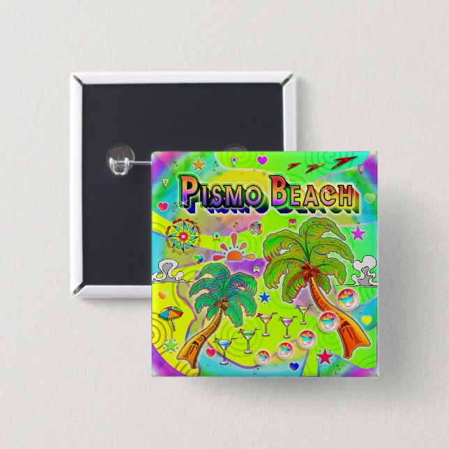 Pismo Beach Mind Focus Button (Front & Back)