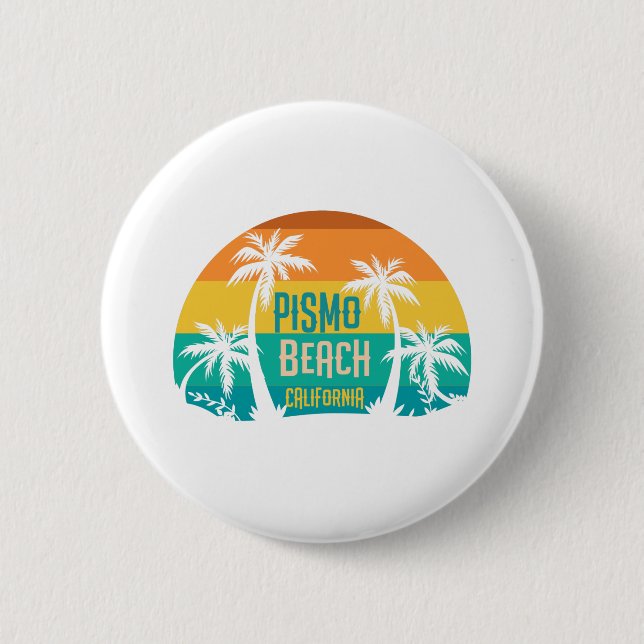 Pismo Beach Retro Button (Front)