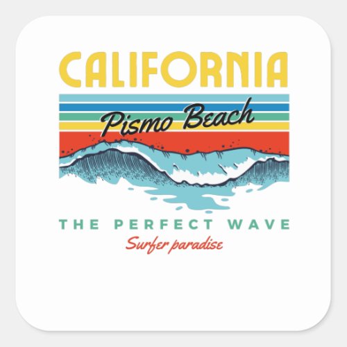 Pismo Beach Square Sticker