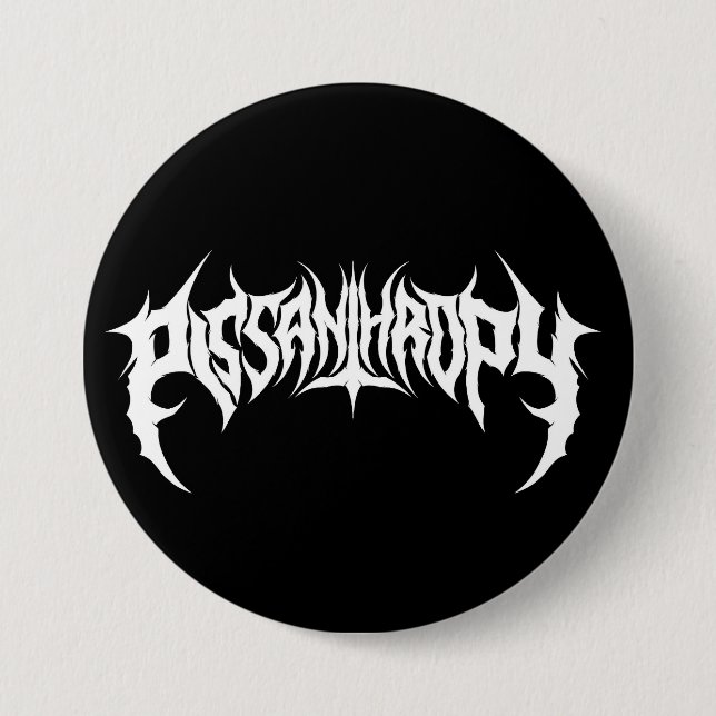 Pissanthropy Death Metal Fake Band Button (Front)