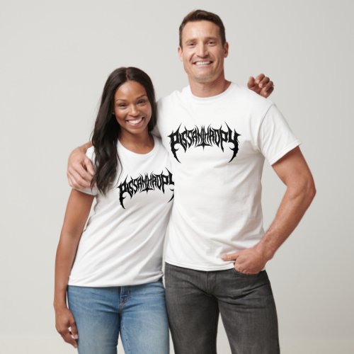 Pissanthropy Death Metal Fake Band Tee Black Logo T_Shirt