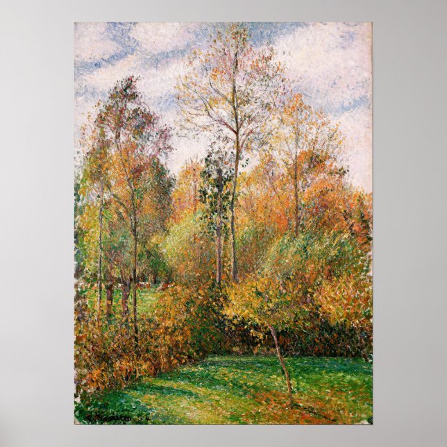 Pissarro - Automne Peupliers Eragny, Autumn Poplar Poster (Front)
