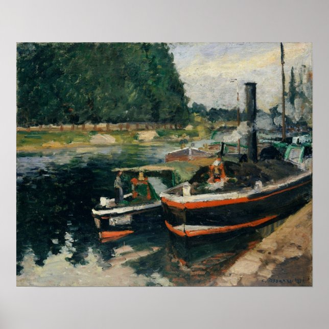 Pissarro - Barges At Pontoise 1876 Poster (Front)
