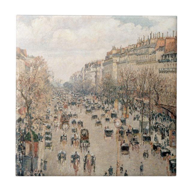 Pissarro - Boulevard Montmartre, Afternoon Sun Ceramic Tile (Front)
