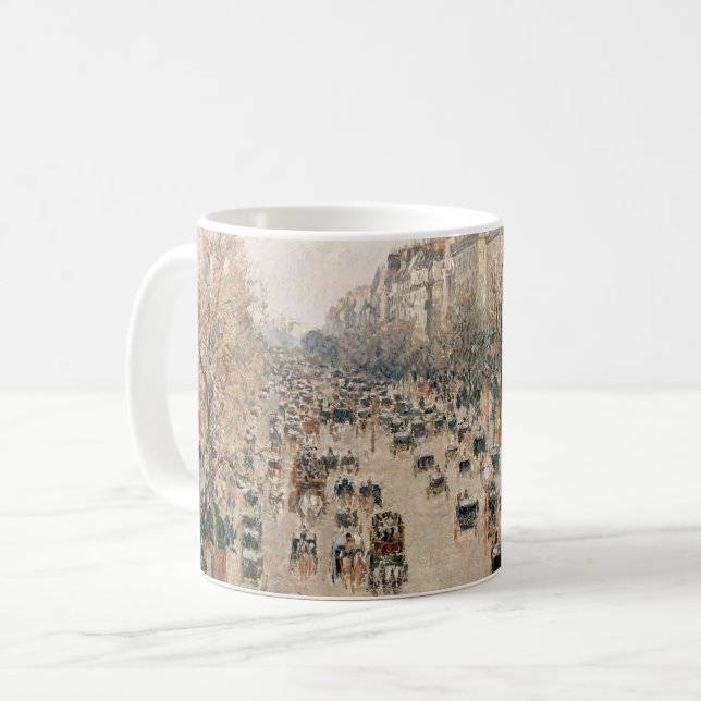 Pissarro - Boulevard Montmartre, Afternoon Sun Coffee Mug (Front Left)