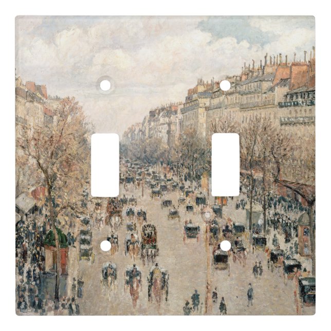 Pissarro - Boulevard Montmartre, Afternoon Sun Light Switch Cover (Front)