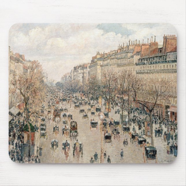 Pissarro - Boulevard Montmartre, Afternoon Sun Mouse Pad (Front)