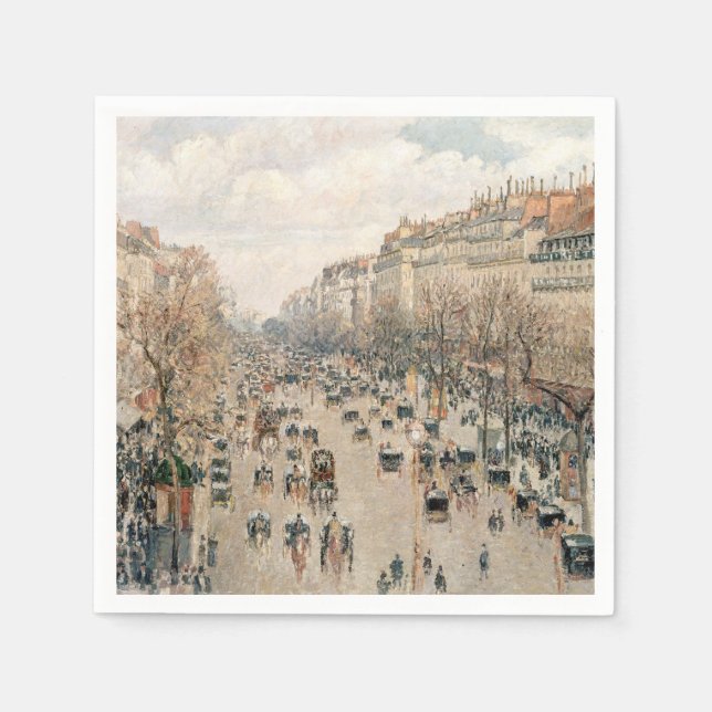 Pissarro - Boulevard Montmartre, Afternoon Sun Napkins (Front)