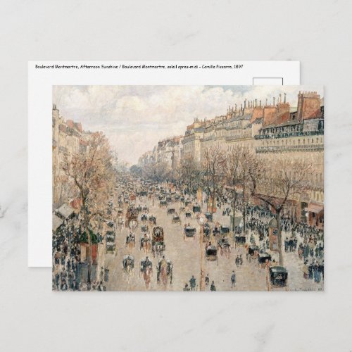 Pissarro _ Boulevard Montmartre Afternoon Sun Postcard