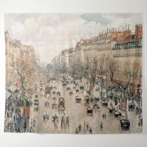 Pissarro _ Boulevard Montmartre Afternoon Sun Tapestry