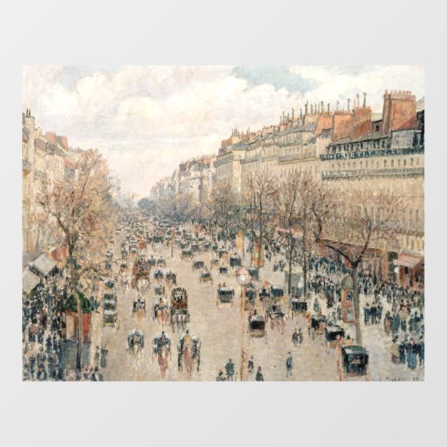 Pissarro - Boulevard Montmartre, Afternoon Sun Window Cling (Sheet)