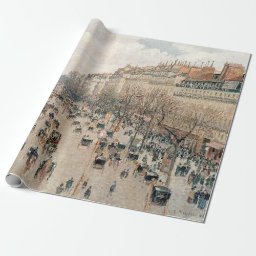 Pissarro _ Boulevard Montmartre Afternoon Sun Wrapping Paper