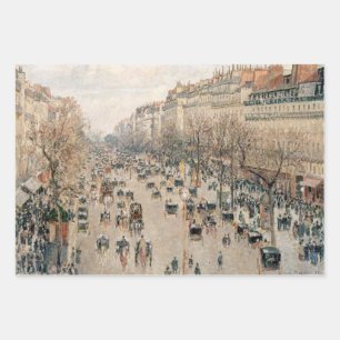 Pissarro - Boulevard Montmartre, Afternoon Sun Wrapping Paper Sheets