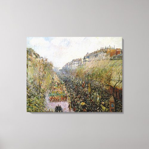 Pissarro _ Boulevard Montmartre Mardi Gras Canvas Print