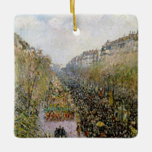 Pissarro - Boulevard Montmartre, Mardi Gras Ceramic Ornament